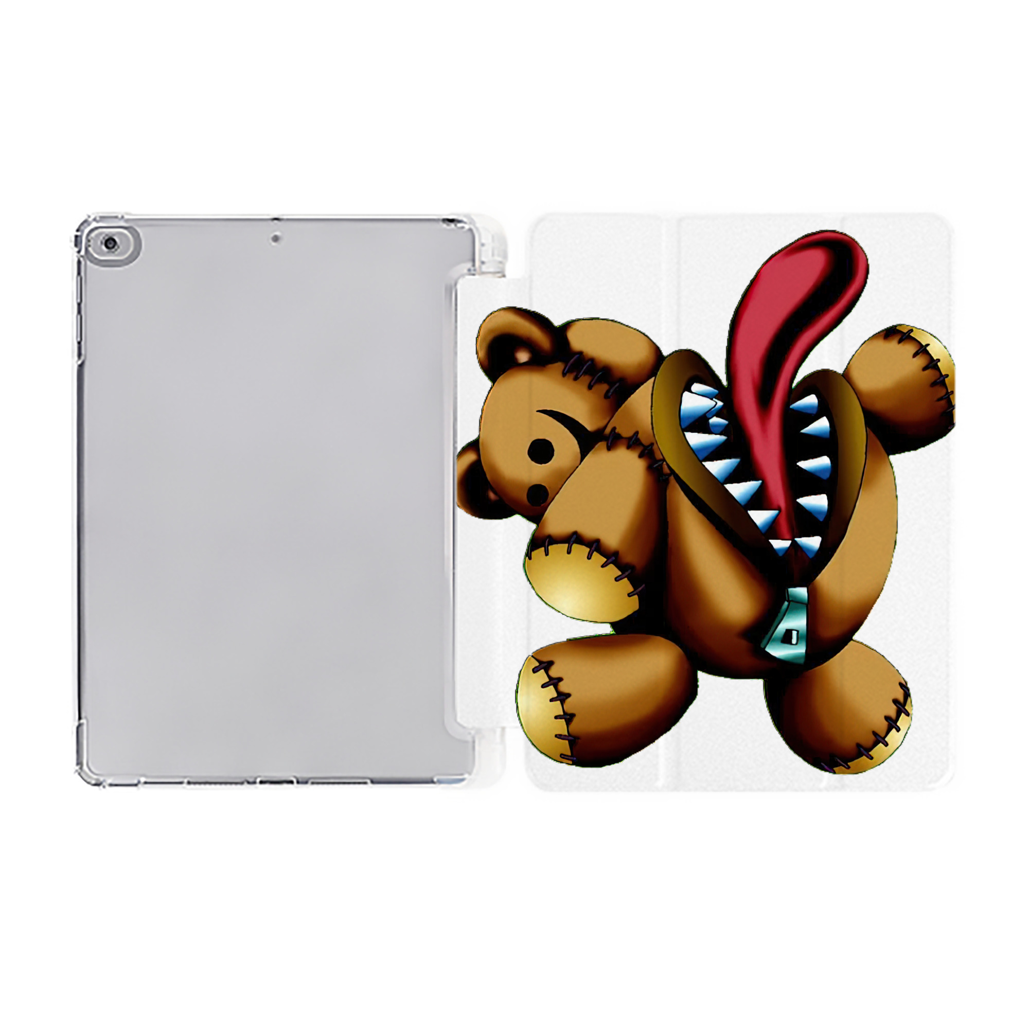 （画像用） 遊☆戯☆王 Yu-Gi-Oh! IPad ケース ペン収納付き 三つ折りスタンド PUレザー×シリコン 対応機種9.5/10.5/10.9インチ